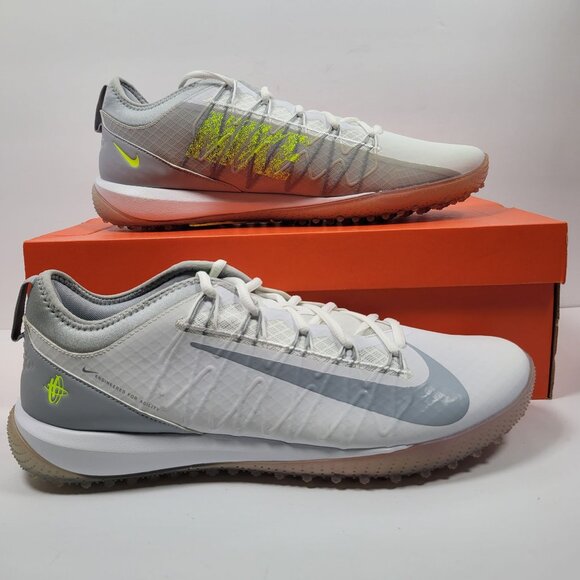 Nike Alpha Huarache 7 Pro TF Lax Men's White Gray Shoes CJ0235-101 US Sz 14 NWB - Picture 1 of 10